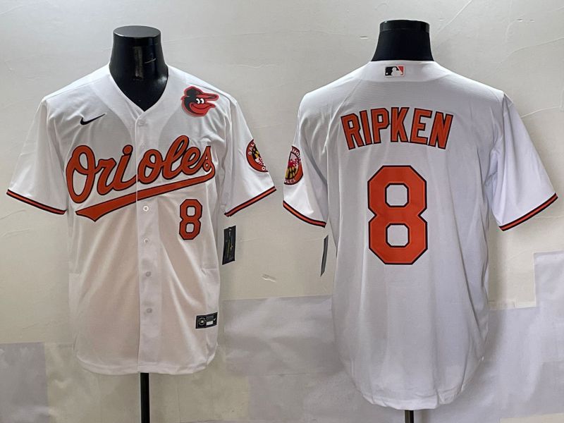 Men Baltimore Orioles #8 Ripken White Game 2025 Nike MLB Jersey style 5093->baltimore orioles->MLB Jersey